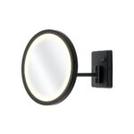 Elegance Ledli Makyaj Aynası Kare Rozet Siyah-NV13001-S